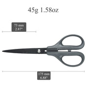 Hasegawa Knives Scissors for Office Use Tapered Fluorine Coated Gray EP-175F Total Length: 17.5 Blade Length: 7.3(cm)