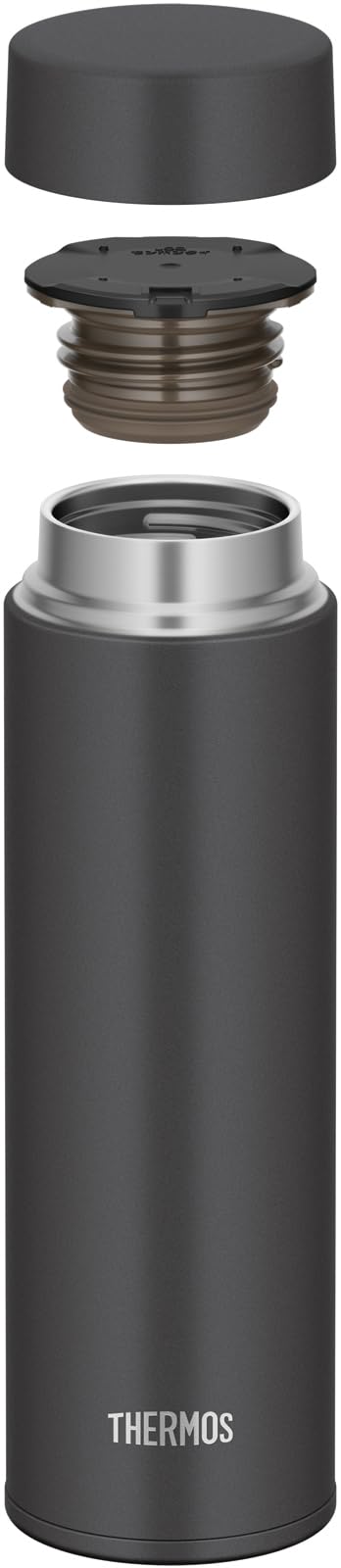 【선과 패킹 일체형·식세기 대응】 서모스 수통 진공 단열 휴대용 머그잔 480ml 스모크 블랙 구석구석까지 간단하게 씻을 수 있는 모든 파트 식세기 OK 스테인리스 보틀 경량 컴팩트 JOQ-481 SMB