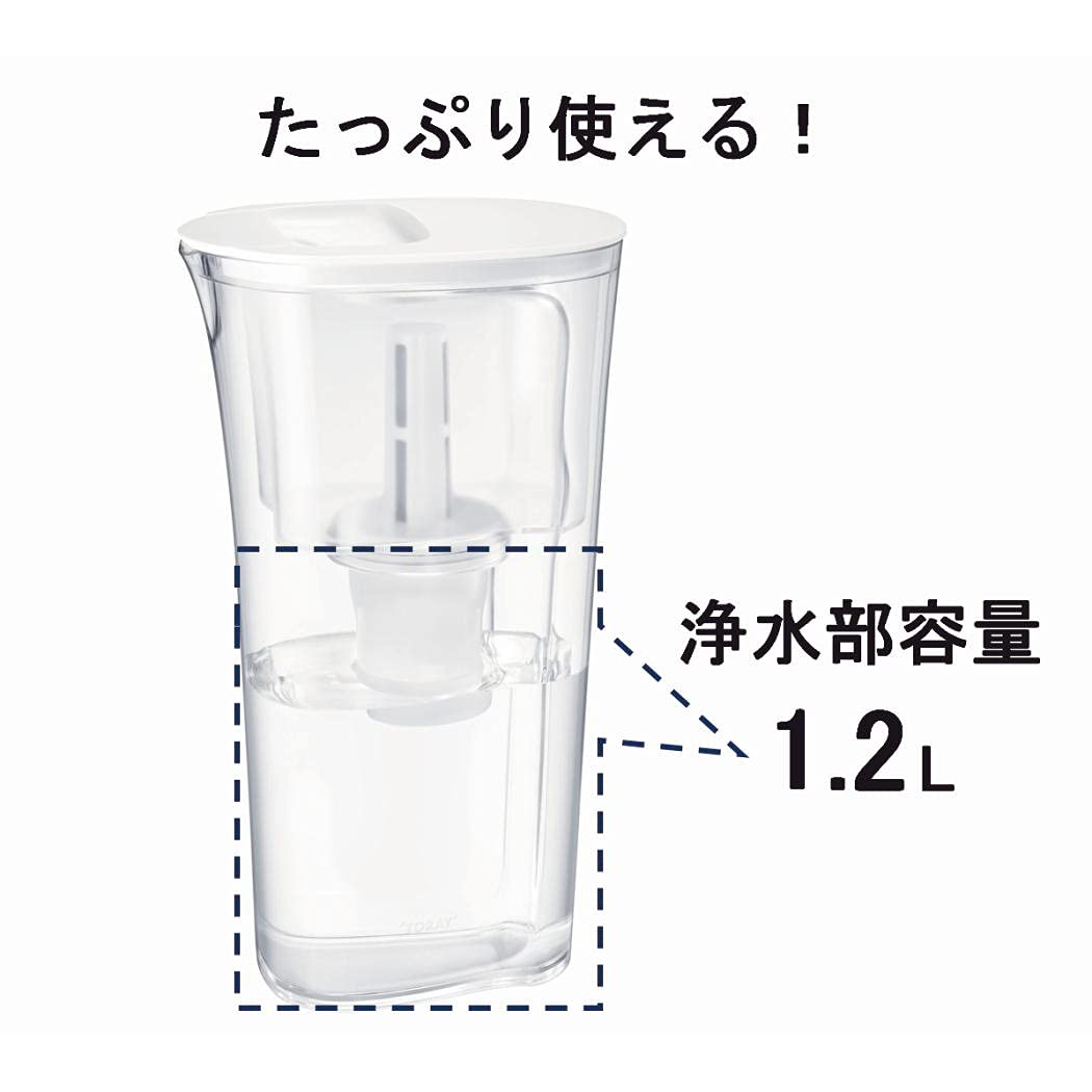 도레이 트레비노 정수 포트 (스피드 정수) 컴팩트 1.2 L[냉장고 도어 포켓에도] PT302F 정수기 포트형