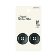 KIYOHARA Now Now Button Biomass Buffalo Button 4 Holes 2 Pieces Diameter 23mm Black NWN4072