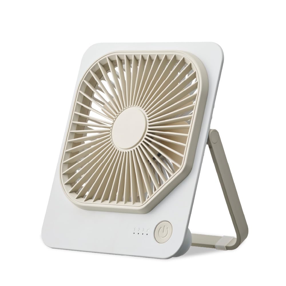 Doshisha Tabletop Fan, Slim Compact Fan, Move, 3 Levels of Air Volume, 4 Power Sources (USB, Home Use, Mobile, Dry Battery), Thickness 2.5cm, White FSA-1012B WH