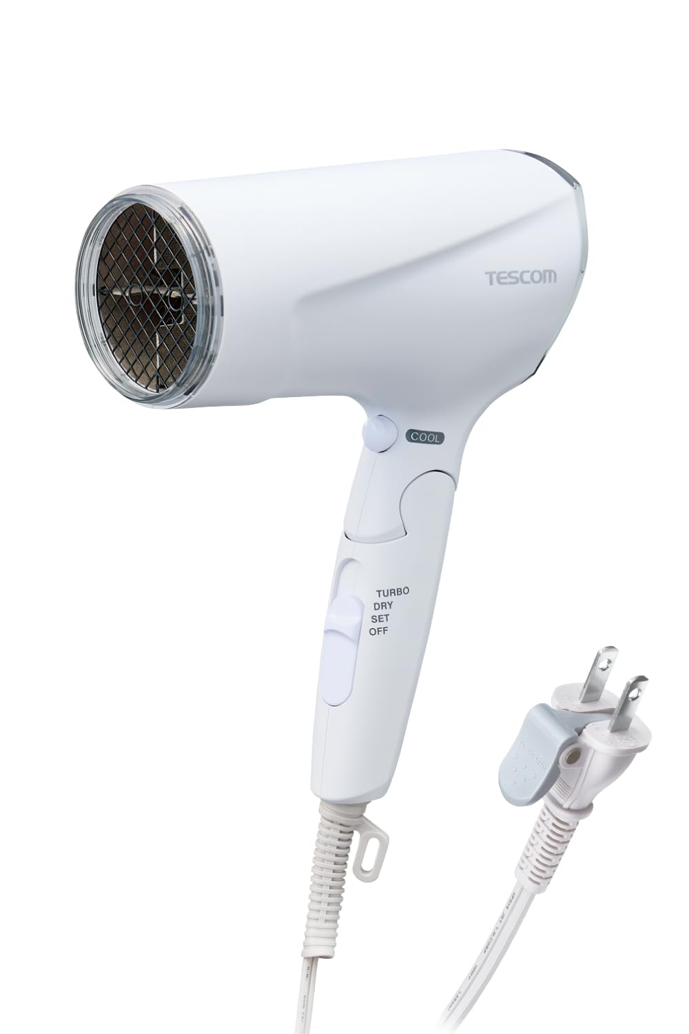 TESCOM Hair dryer Protect Ion Foldable Quick Dry Small Lightweight Cold/Hot Air Speedom Rack Pull Plug White TD570A-W