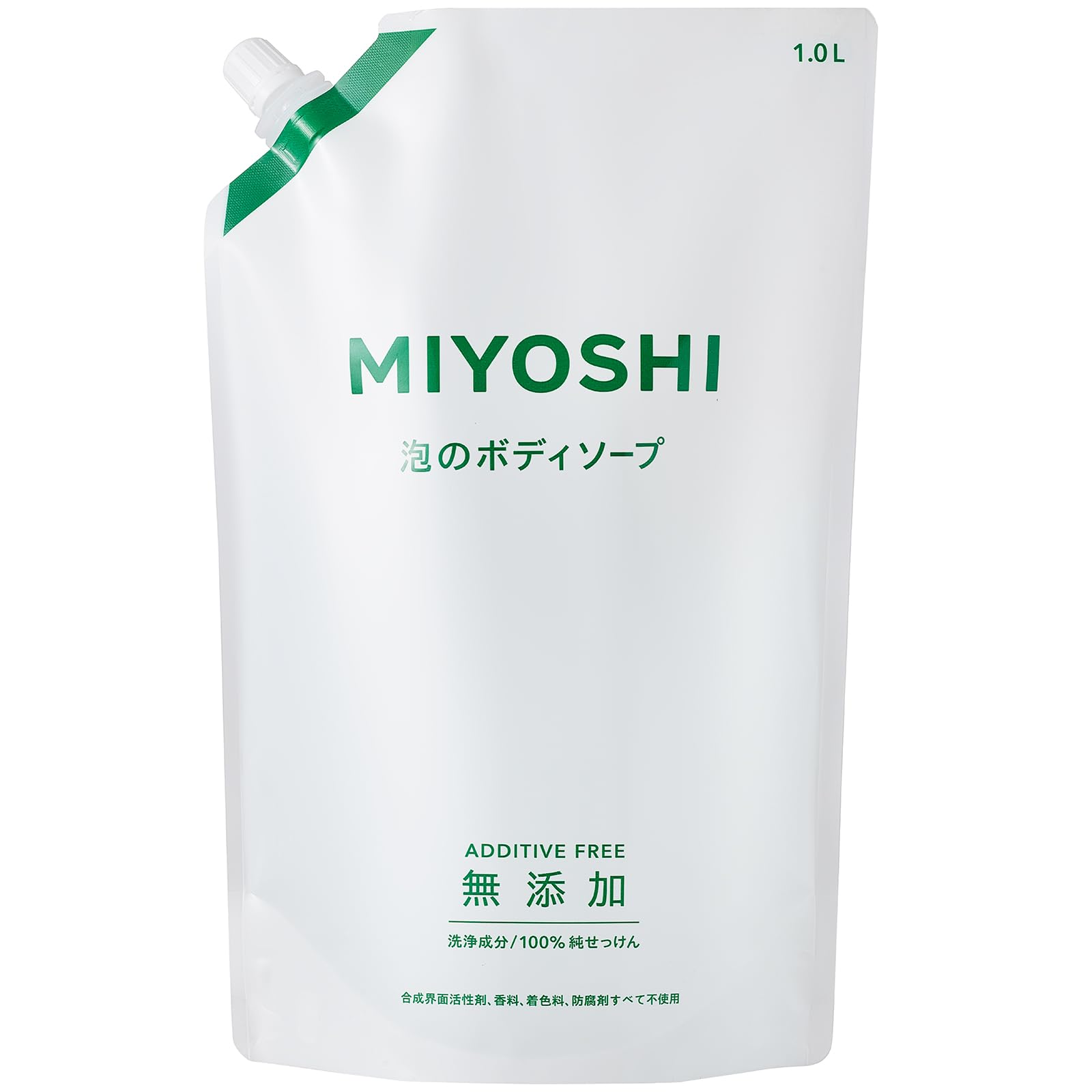 MIYOSHI 무첨가 거품 바디 비누 리필 리필 1.0L
