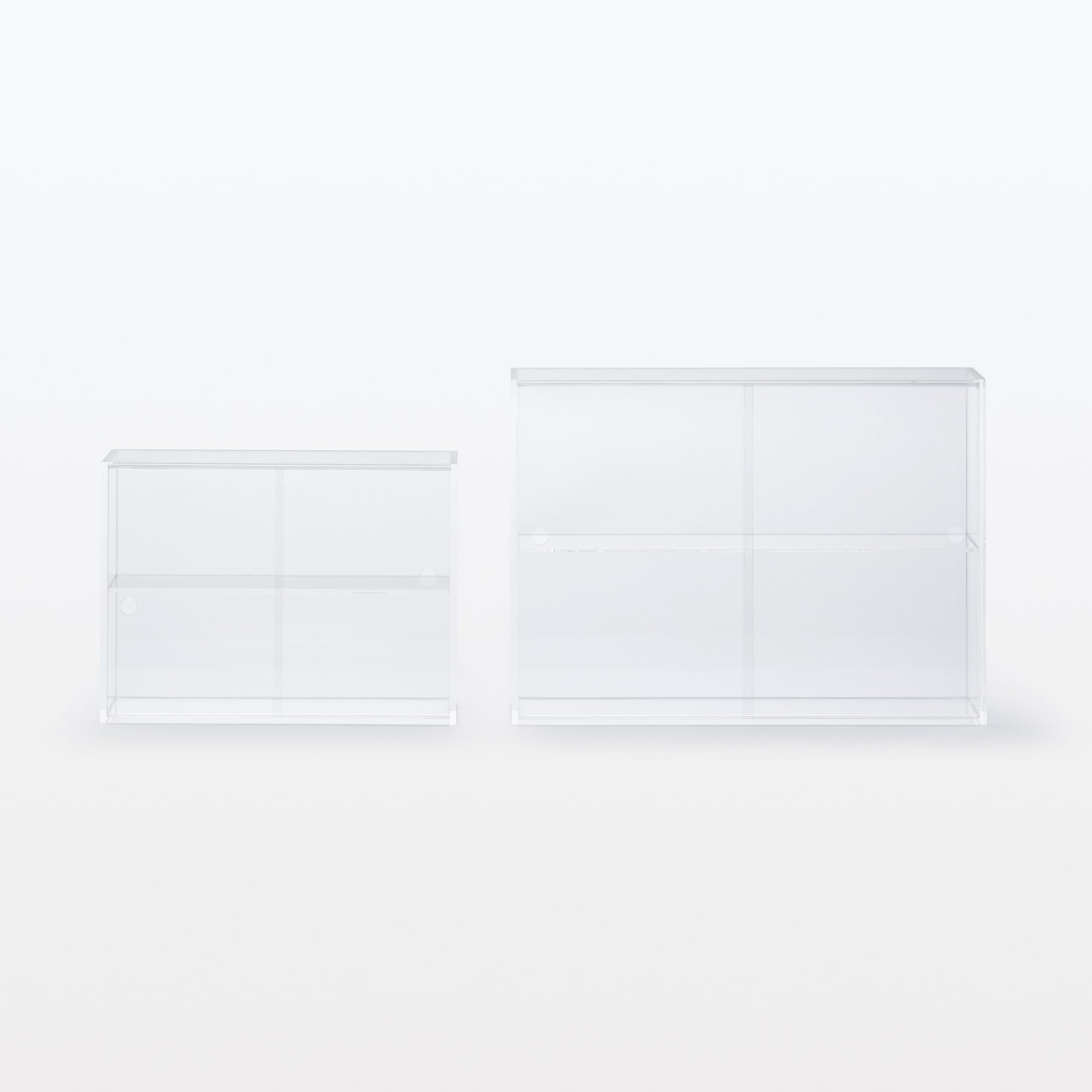 MUJI Acrylic Collection Stand with Sliding Door/Small Approximately Width 25.2 x Depth 8.4 x Height 18.4cm 02856120