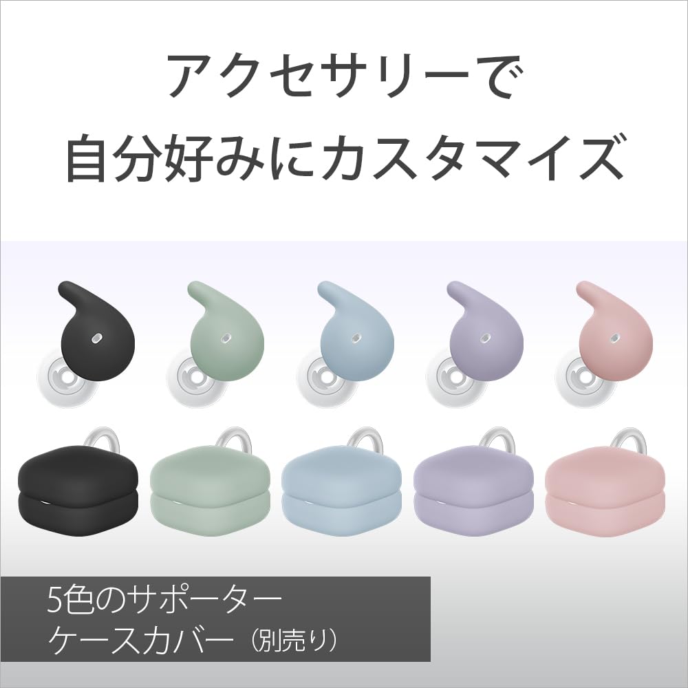 SONY Open Ear LinkBudsOpen Bluetooth Wireless Earphones, Splashproof, Long Battery, Up to 8 Hours of Continuous Playtime, Includes Microphone, Powerful Sound Quality, Lightweight, Compact, Colorful Case Cover, WF-L910, White