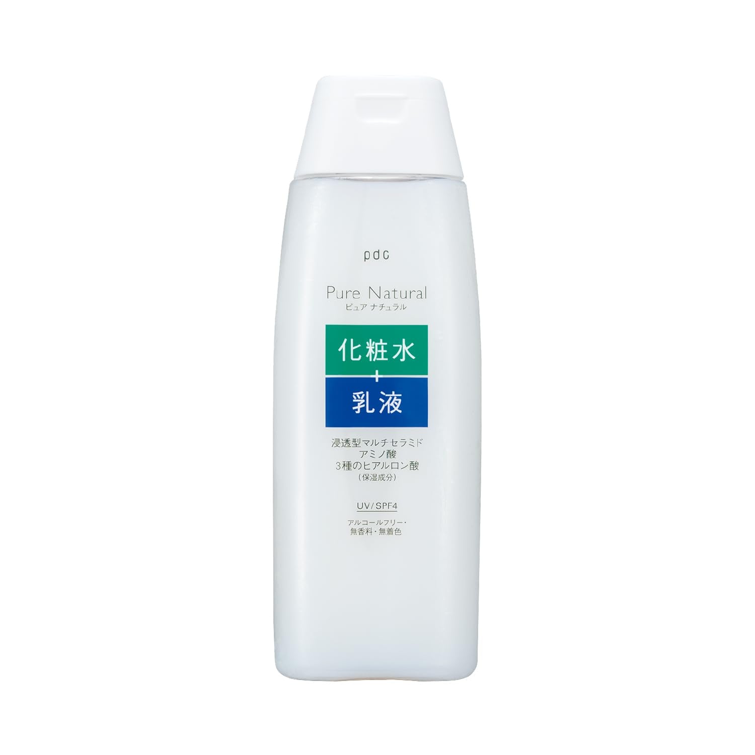 Pure Natural (퓨어 내츄럴) 에센스 로션 UV 210mL 화장액 SPF4 화장수 유액 2in1 UV케어 건조 대책 세라미드 히알루론산 콜라겐 아미노산 스킨케어