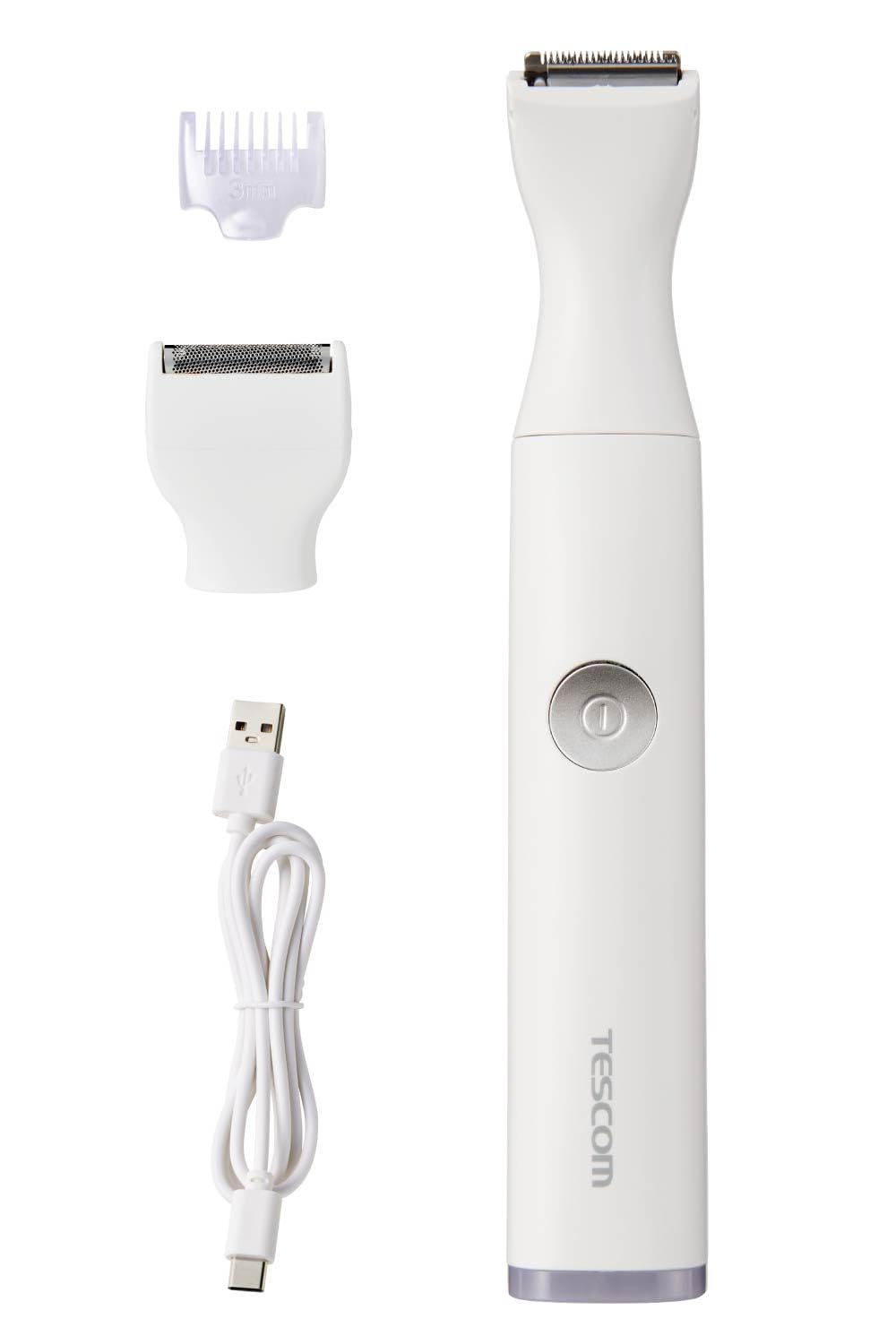 Tescom Ladies Shaver Cordless Shaver Washable Waterproof IPX7 Can be used overseas 3 attachments Slim VIO White TT463A-W