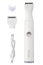 Tescom Ladies Shaver Cordless Shaver Washable Waterproof IPX7 Can be used overseas 3 attachments Slim VIO White TT463A-W