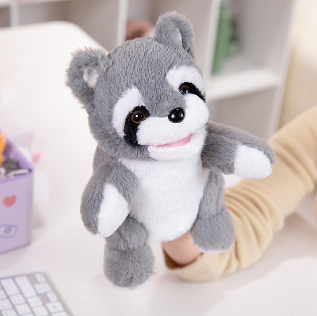 Puppet Muppet Puppet Puppet Doll Hand Puppet Finger Puppet Ventriloquism Puppet Raccoon with Moving Mouth Raccoon (Raccoon)