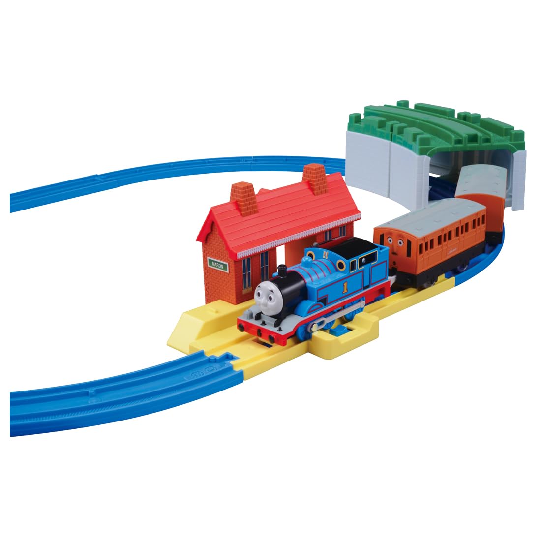TAKARA TOMY "PLARAIL Thomas the Tank Engine Basic Set" Train Toy 3 years old and up Passes toy safety standards ST Mark certification PLARAIL TAKARA TOMY