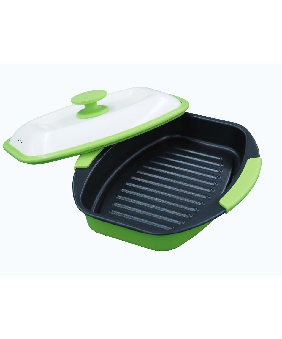 TO-PLAN Microwave baked kale square shape. Because it's microwaved, it's hygienic, and grilling marks are easily crisp and crisp just like when grilling over an open flame. A safe cooking dish that doesn't require a fire.
