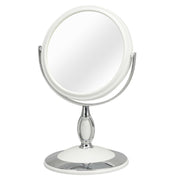 Nagai Kosan NK-243 Tabletop Mirror, Makeup Mirror, Width 16.5cm, Adjustable Angle, White, 1x Magnification Mirror/3x Magnification Mirror, Round Shape, Curly