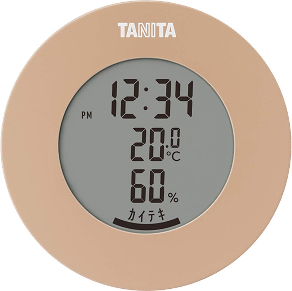Tanita Thermohygrometer Clock Temperature Humidity Digital Tabletop Magnet Light Brown TT-585 BR