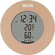 Tanita Thermohygrometer Clock Temperature Humidity Digital Tabletop Magnet Light Brown TT-585 BR