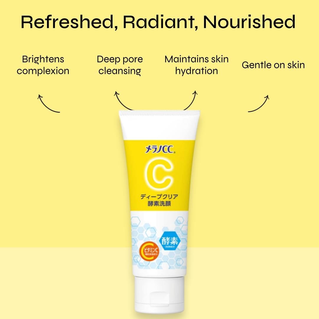 Melano CC Deep Clear Enzyme Face Wash 130g Enzyme x Vitamin C Facial Cleansing Foam Pore Care