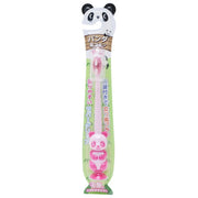 Pitatto Panda Toothbrush with Suction Cup & Cap Candy Pink 1 piece