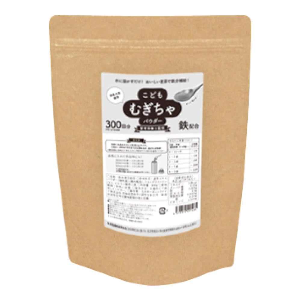 ＼ 차가운 물에도 빨리 녹는다♪／ 【6개월경부터】bebeco 어린이 무기짱 대용량 300g 논카페인 보리차 철분 비타민C 아기 이유식 영양 유아식 국산 분말 파우더