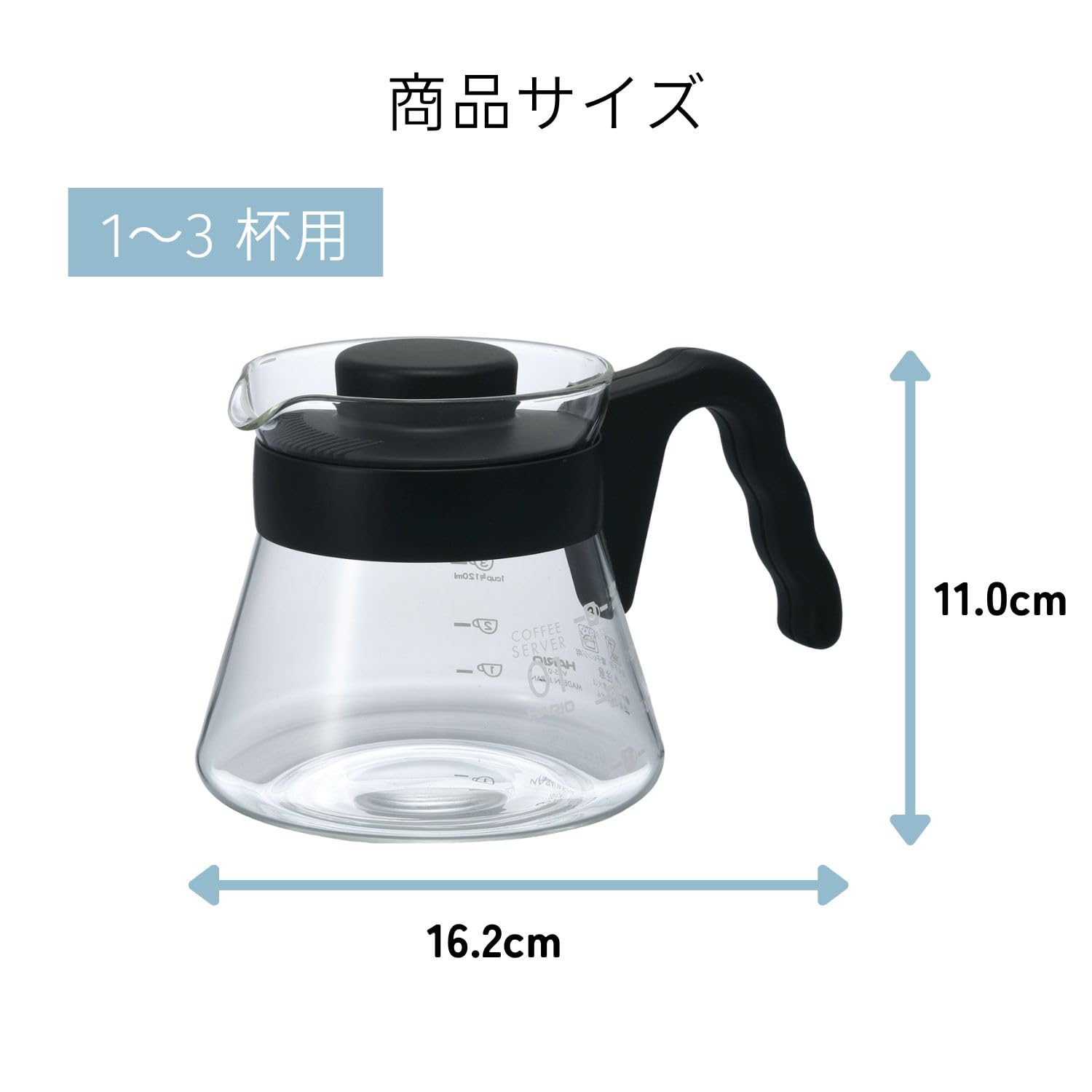 HARIO V60 Coffee Server Microwave/Dishwasher Safe 450ml Black Made in Japan VCS-01B