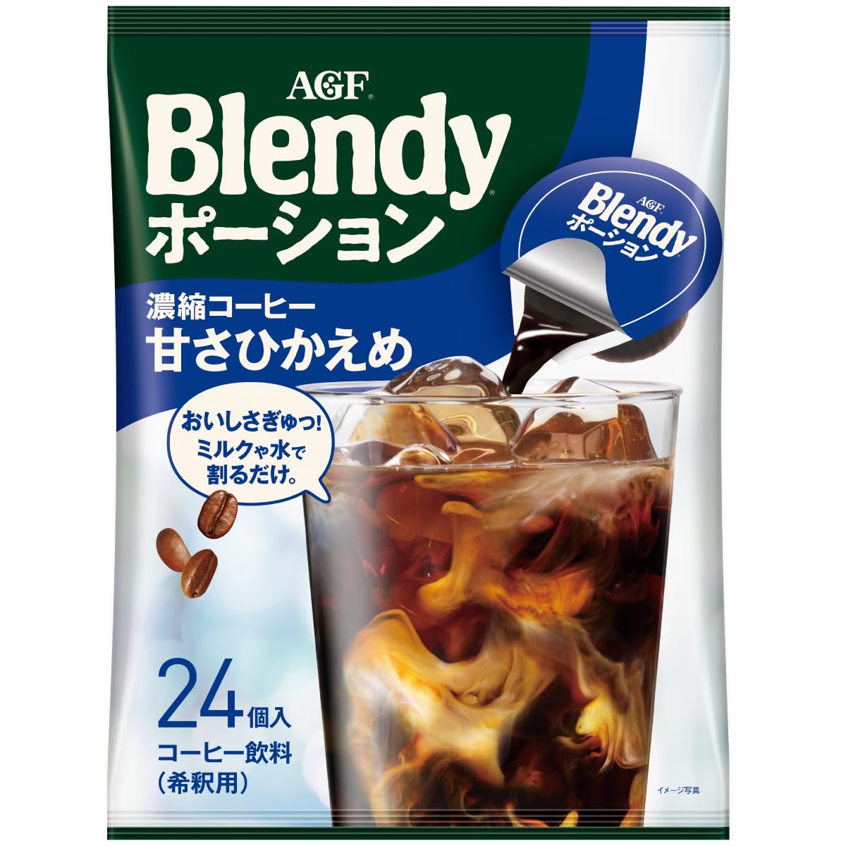 Cà phê cô đặc AGF Blendy Potion Độ ngọt thấp 24 miếng [Cà phê đá] [Potion cà phê]