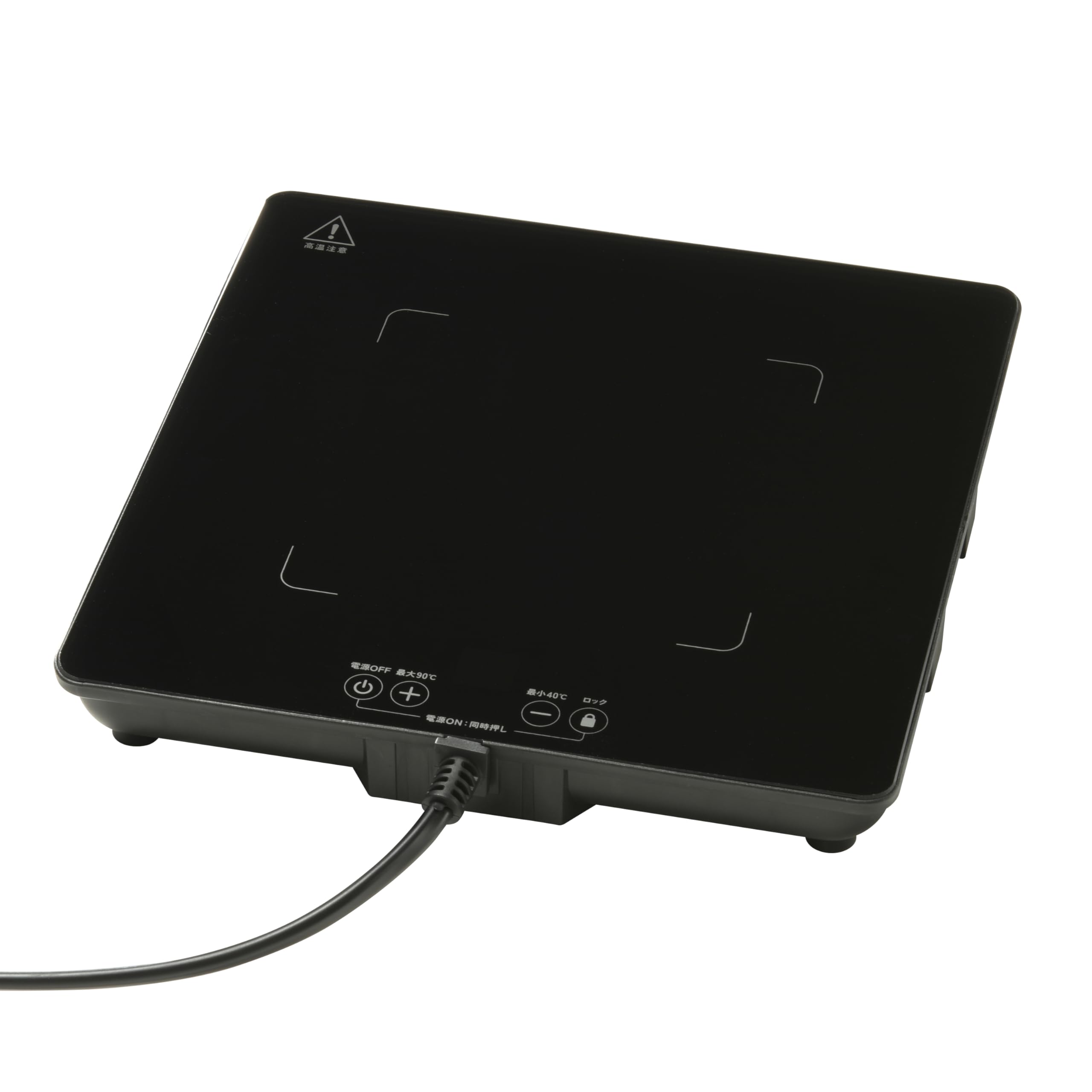 Ohm Denki Heat Insulation Plate Food Warmer Tabletop Heater Black Stylish Heat Resistant Glass COK-HB600A-K 08-1417 OHM