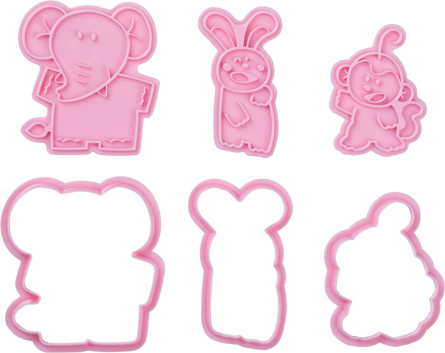 KAI KAI Tabekko Animal Cookie Cutter Set (Elephant, Rabbit, Monkey)