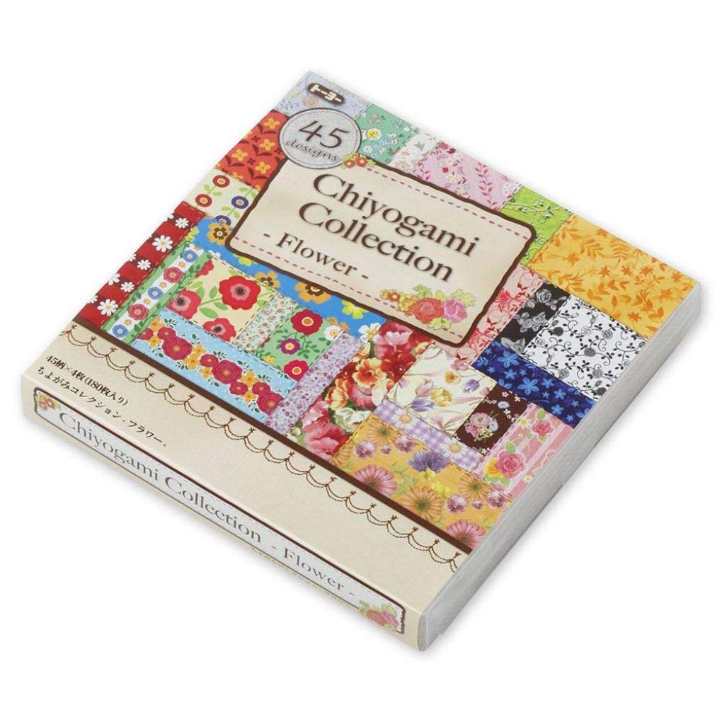 Toyo Origami Chiyogami Collection Flower 15cm square 45 patterns 180 pieces 018059