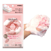 키크론 바디 타월 부드러운 핑크 23cm × 100cm 1 매입 신속하게 거품이 나는 통 뜨개질 수건 몸 세척 일본제 아와마미레 라자