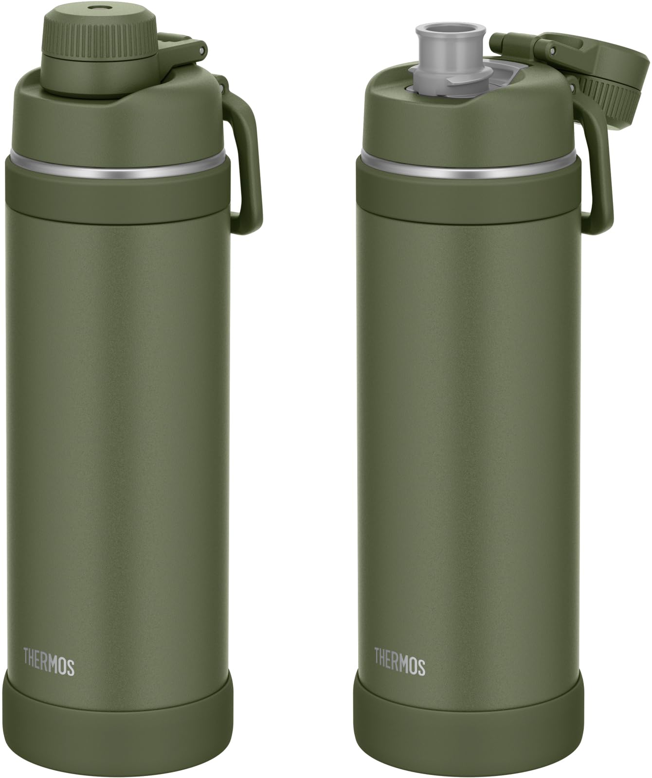[With handle/dishwasher safe] Thermos water bottle, vacuum insulated sports bottle, 1L khaki, carry loop for easy carrying, direct drinking, removable spout for easy cleaning, cold storage only FJU-1000 KKI