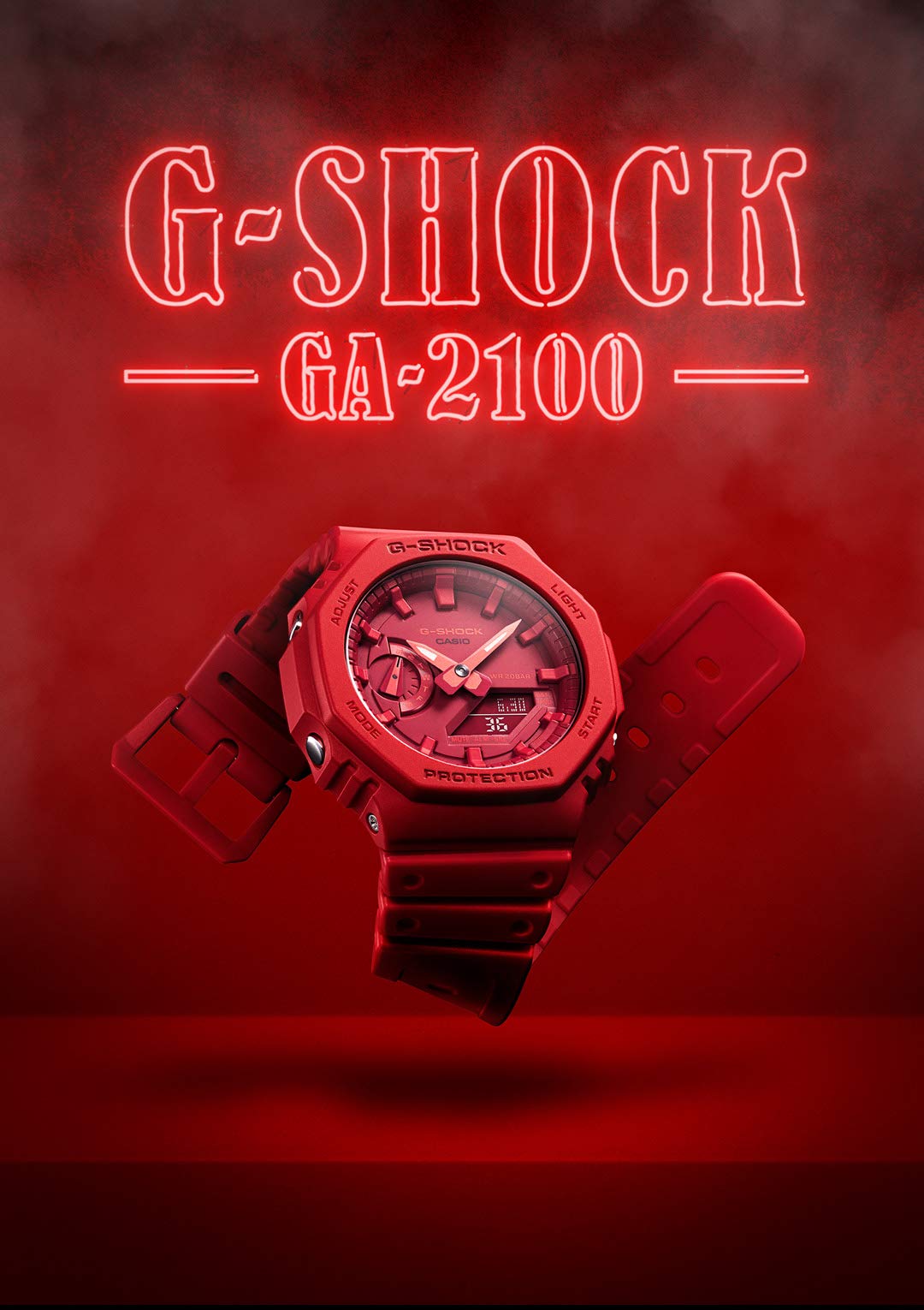 [Casio] G-Shock Watch [Domestic Genuine Product] Carbon Core Guard GA-2100-4AJF Men's Red