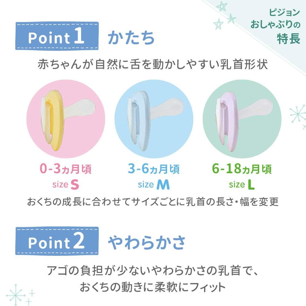 PIGEON Pacifier Fun Friends 0-3 months Special cover included Mokuba pattern Skin-friendly silicone S size