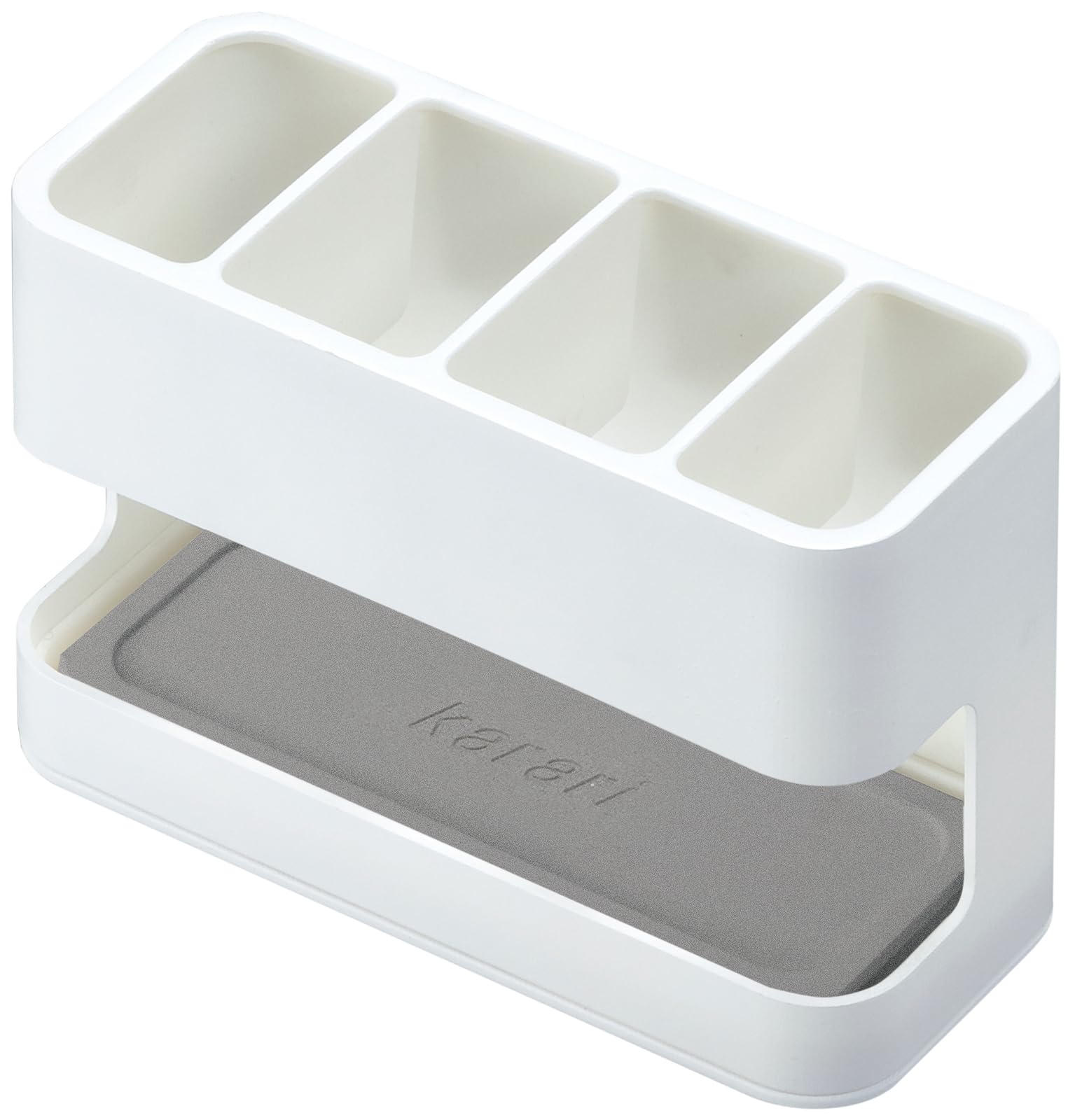Anesti Resin Diatomite Drainer Karari Cutlery Stand Square White Approx. Width 15 x Depth 6.5 cm x Height 10 cm HO1945