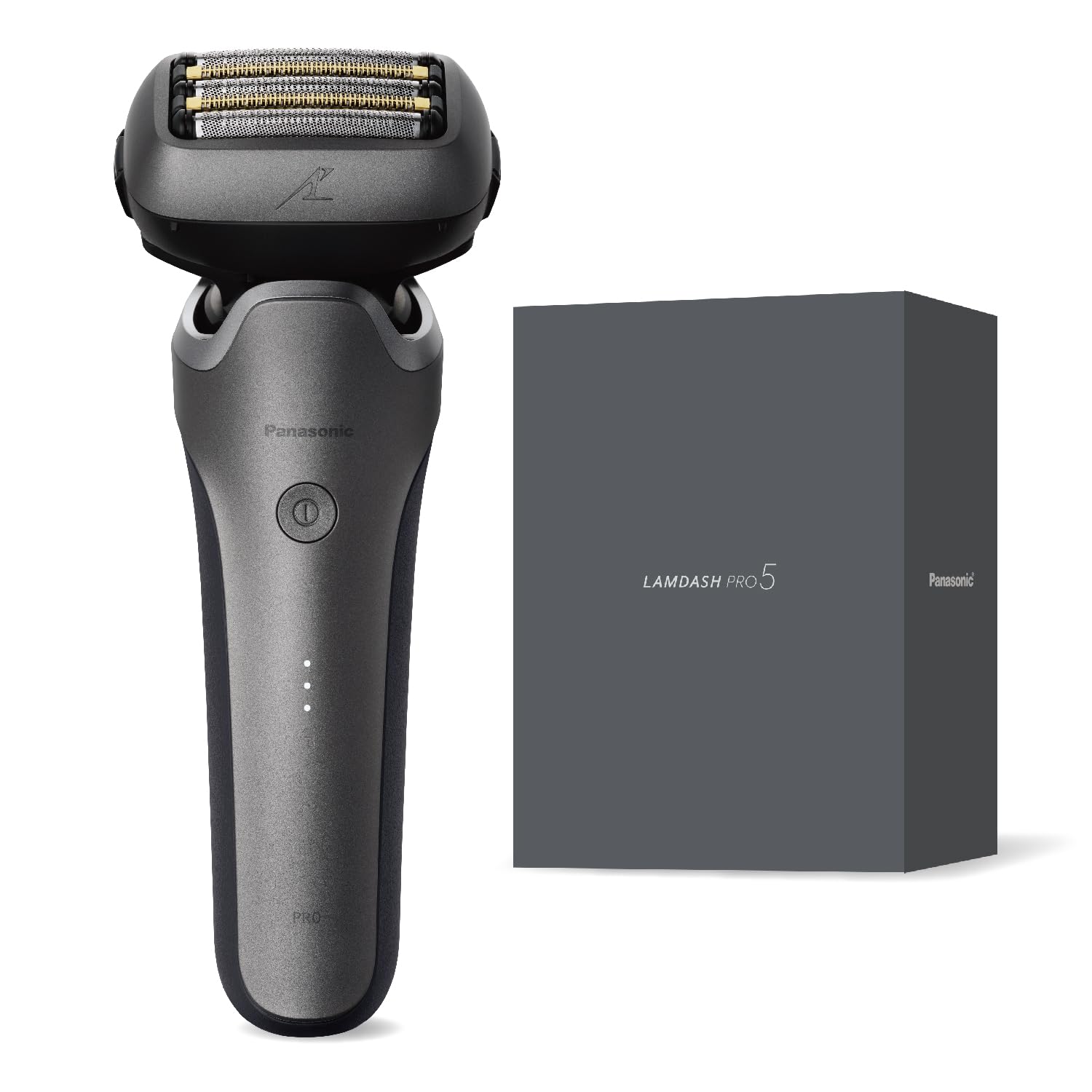Panasonic Men's Shaver Ramdash PRO 5-Blade Electric Razor Ramdash AI⁺ AC Adapter Charging ES-L551U-S Titanium Silver