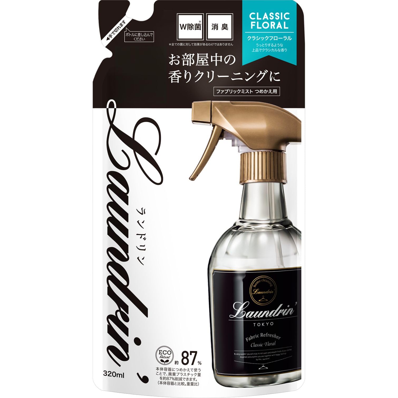 Laundrin' Disinfecting/Deodorizing Fabric Mist Classic Floral Refill 320ml