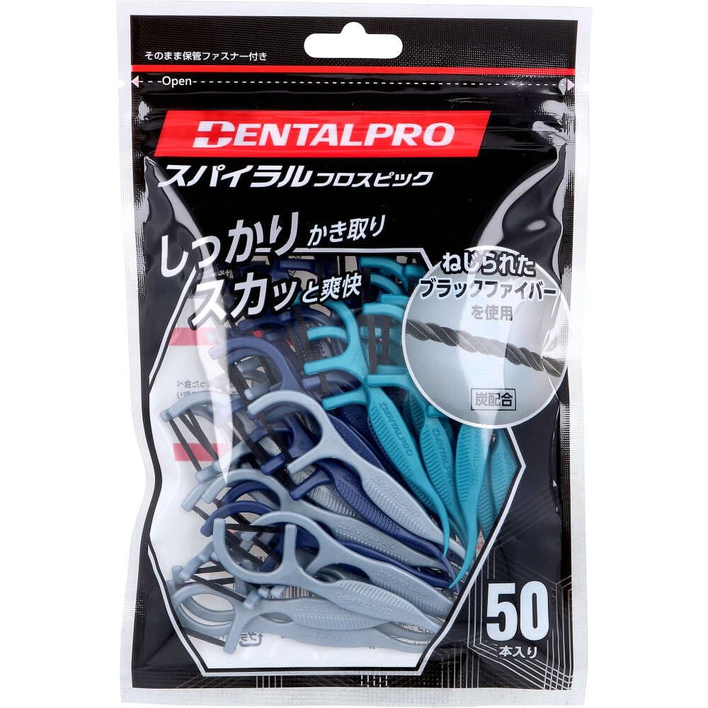 Dental Pro Spiral Floss Picks 50 Pieces