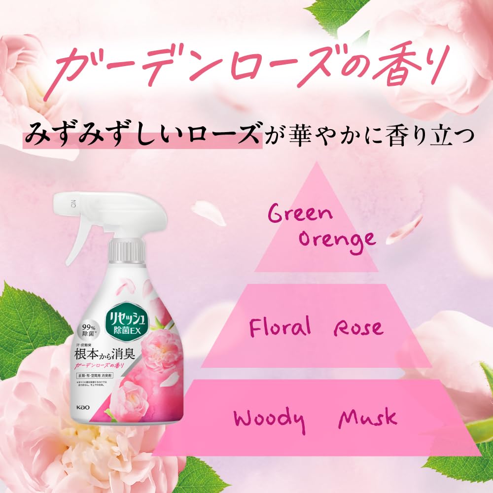Risesh Deodorant Air Freshener Liquid Disinfectant EX Garden Rose Scent 370ml