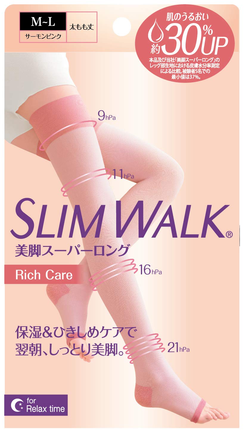 Compression Socks Slim Walk Beautiful Legs Super Long Rich Care M-L Pink Compression Socks for Sleeping AskDoctors Collagen Contains Moisturizing