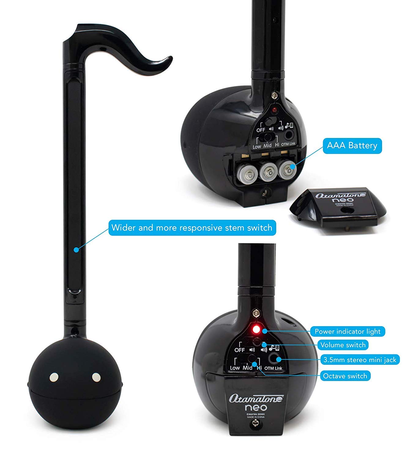 【악기점 대상 2022 랭크 인】 메이와 전기 Otamatone neo 오타마톤 네오 블랙
