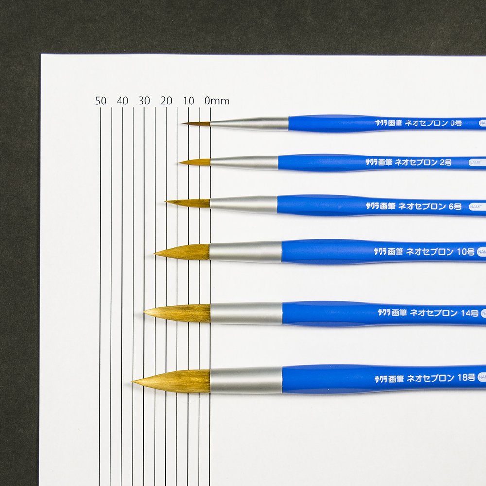 Sakura Crepas Paint Brush Neo Cebron Round 2 Pieces NR2A-P
