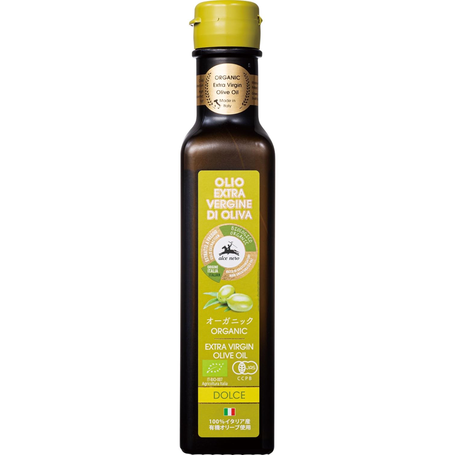 ALCE NERO Organic Extra Virgin Olive Oil Dolce 250ml (Organic Extra Virgin 100% Italian Cold Press)