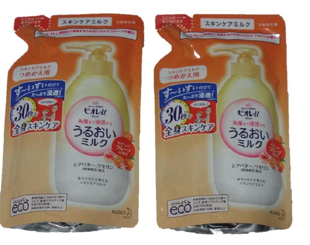 [Set of 2 bags] Biore U Moisturizing Milk Fruit Scent Refill