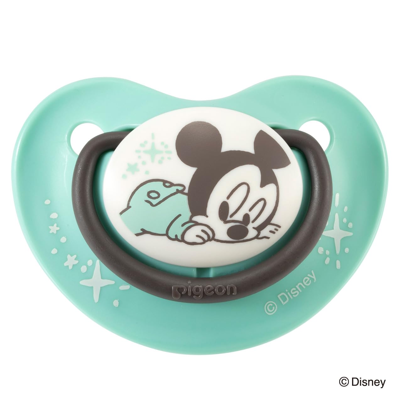 PIGEON Pacifier Fun Friends 6-18 months with special cover Mickey pattern Skin-friendly silicone Green L size