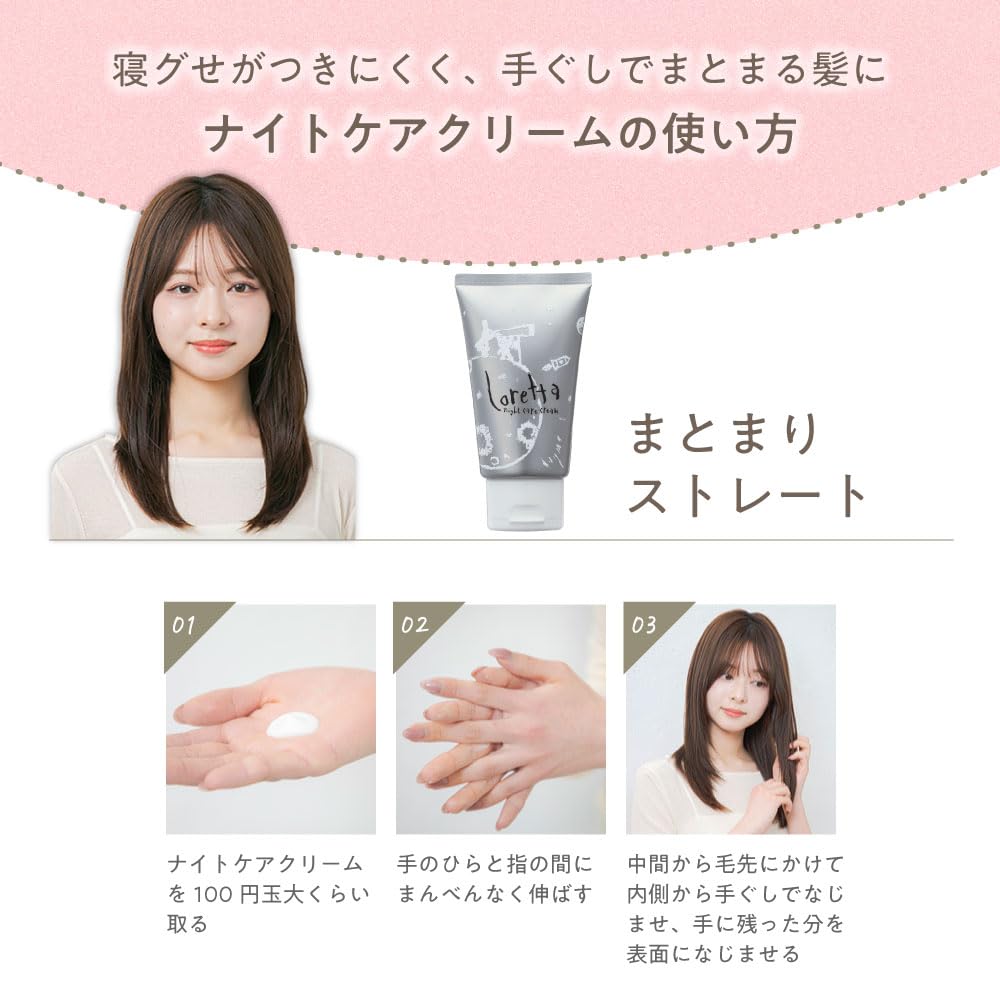 Loretta Night Care Cream [Non-rinse treatment, hair care, night care, after bath, before bed, out bath, out bath treatment]