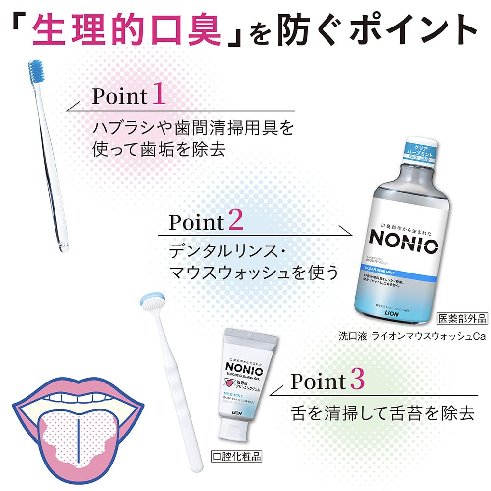 [Quasi-drug] NONIO Mouthwash 600ml Clear Herbal Mint Mouthwash Sterilizes Bad Breath-Causing Bacteria Contains Alcohol