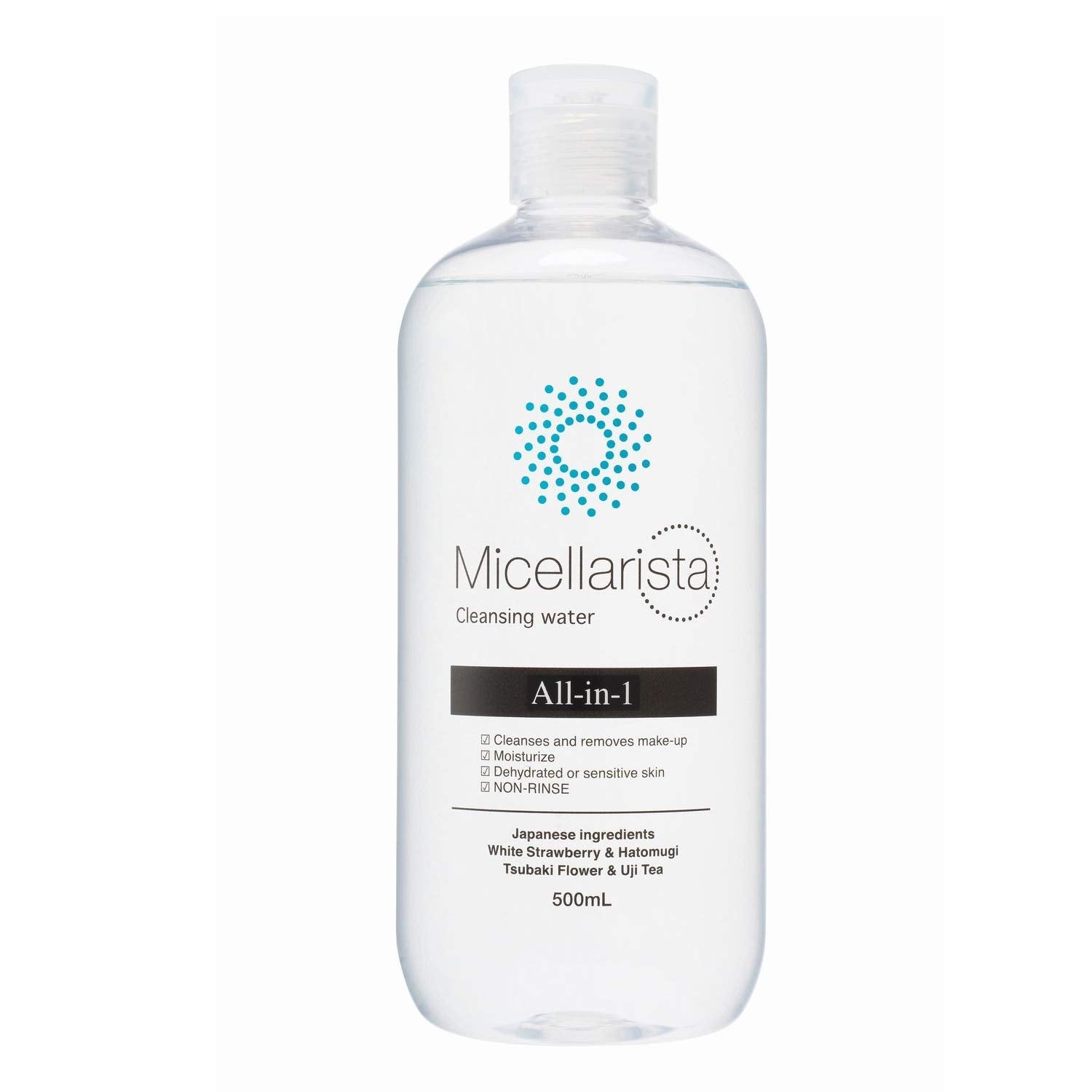 Kurobara Honpo Micellarista Micellar Cleansing Water 500ml Makeup Remover Face Wash OK All in One Time Saving Weakly Acidic Micellar Green Tea Scent