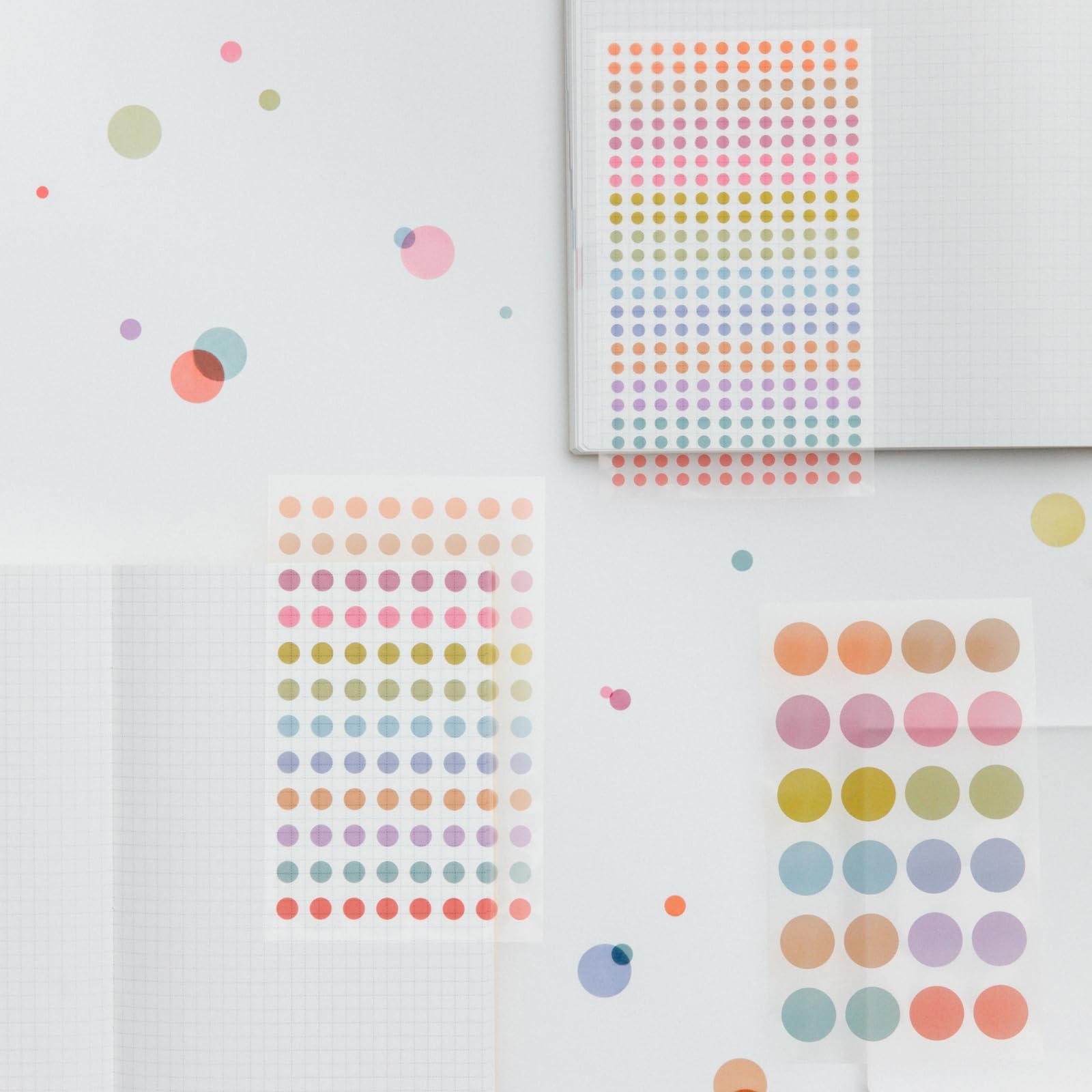 Hobonichi Techo TSUKI no IRO/See-through round sticker (6mm) Notebook accessories