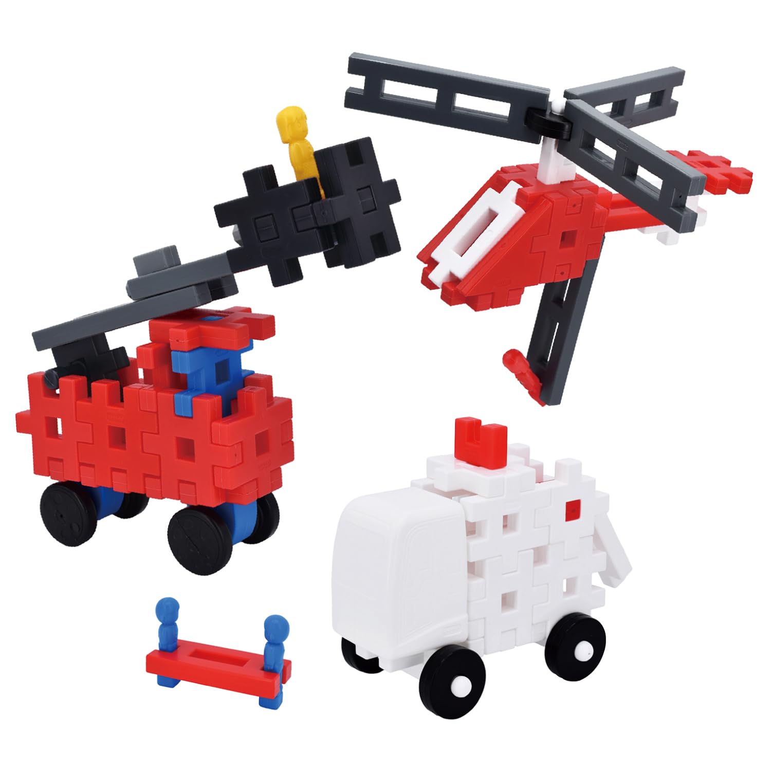 Gakken New Block Rescue Set (Ages 2+) 17 types, 59 parts, play sheet included 83803