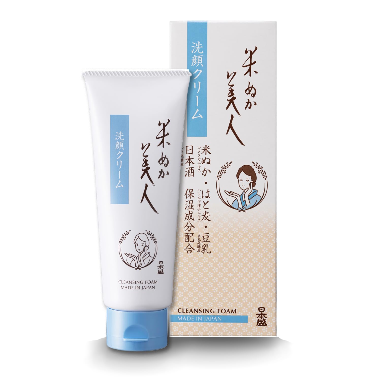 일본 모리 쌀겨 미인 세안 크림 100g(무향료 무착색)