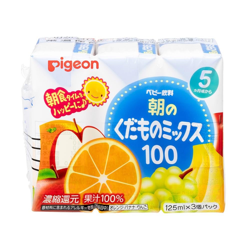 Pigeon 贝亲 早晨水果混合 100 125ml x 3 包