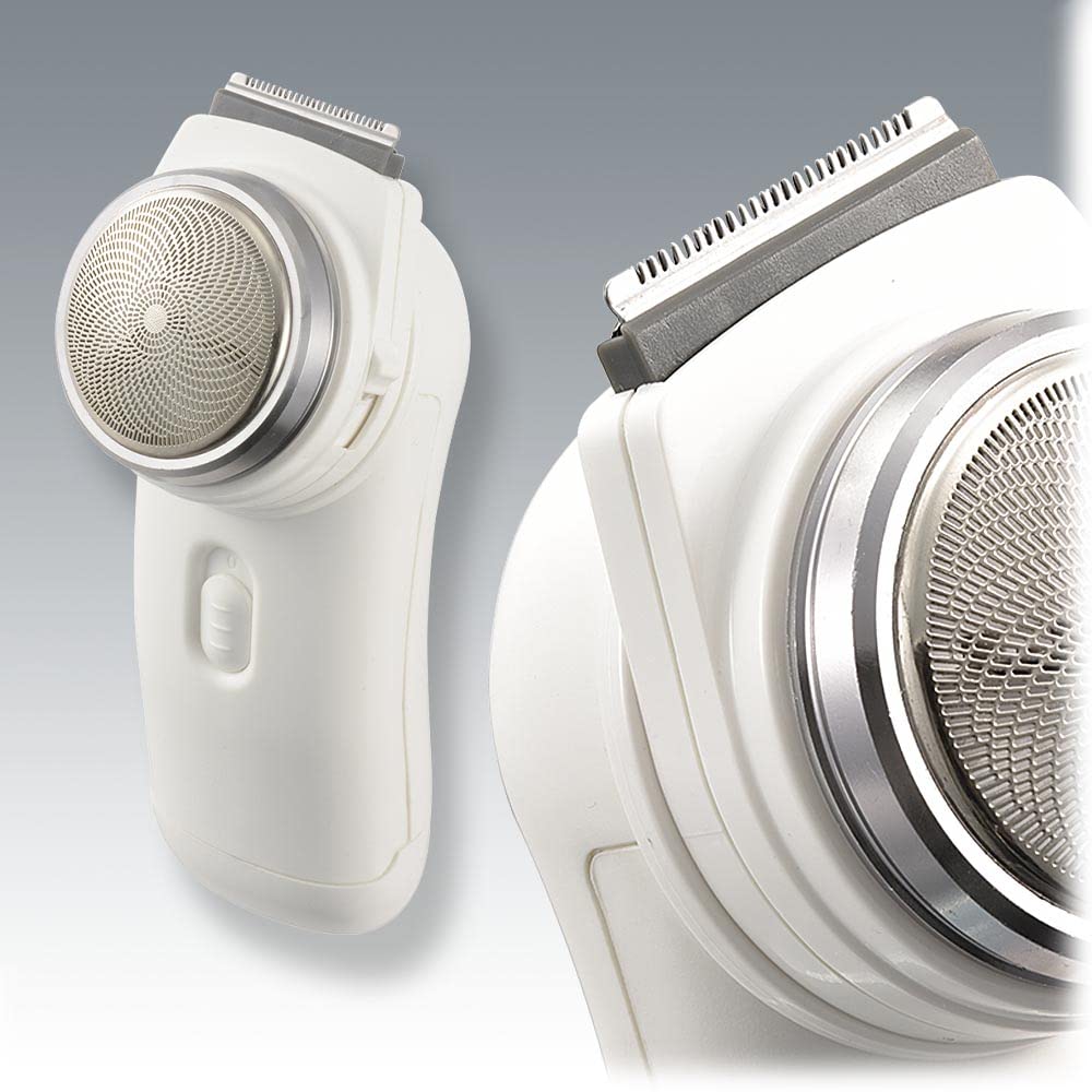 Ohm Electric Rotary Pocket Shaver Battery Operated Men's Shaver Electric Razor Electric Shaver HB-SB11R-W 00-5897 OHM