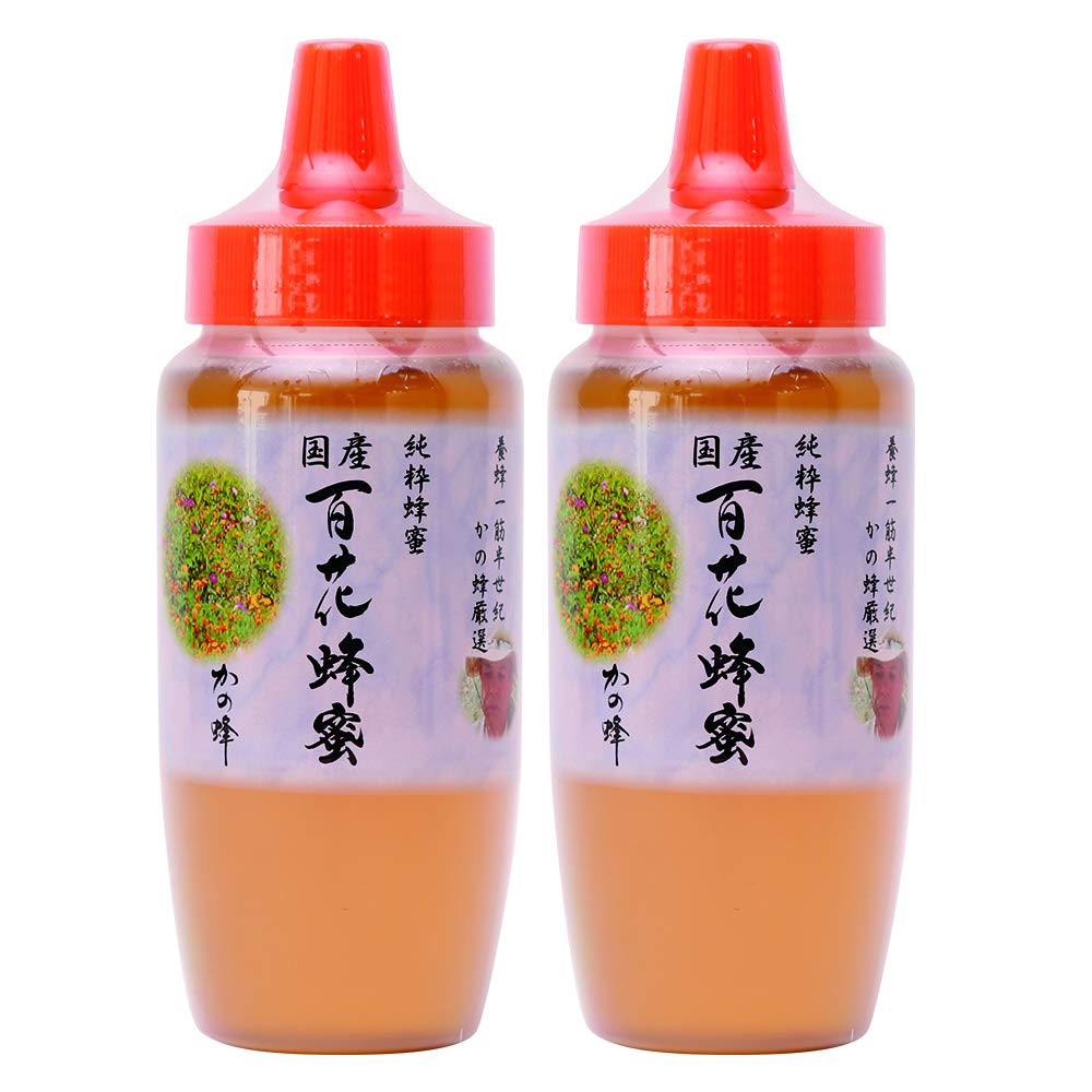 Honey specialty store [Kanobee] Domestic Hyakka honey 500g x 2 bottles Ripe pure honey (pointed container)